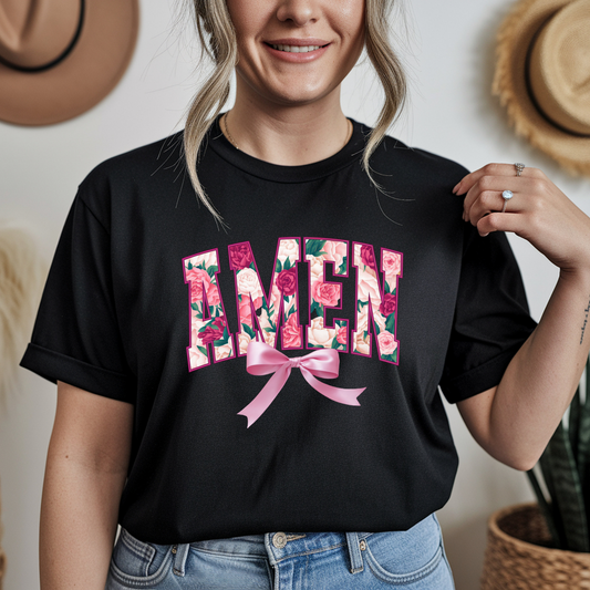 AMEN FLOWER UNISEX BLACK SHIRT