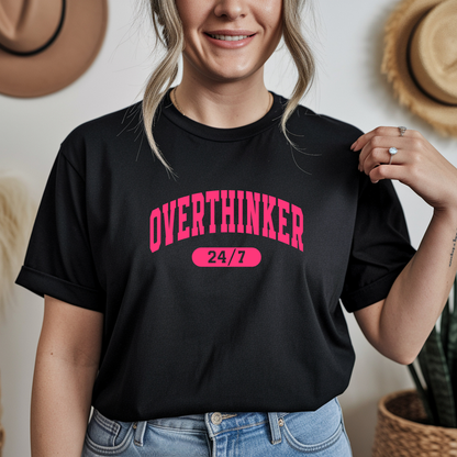 BLACK UNISEX OVERTHINKER 24/7 SHIRT