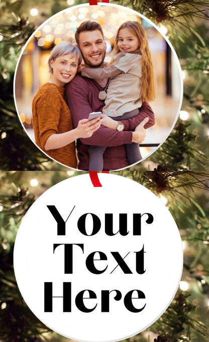 DOUBLE SIDED CUSTOM PHOTO ORNAMENT & KEEPSAKE