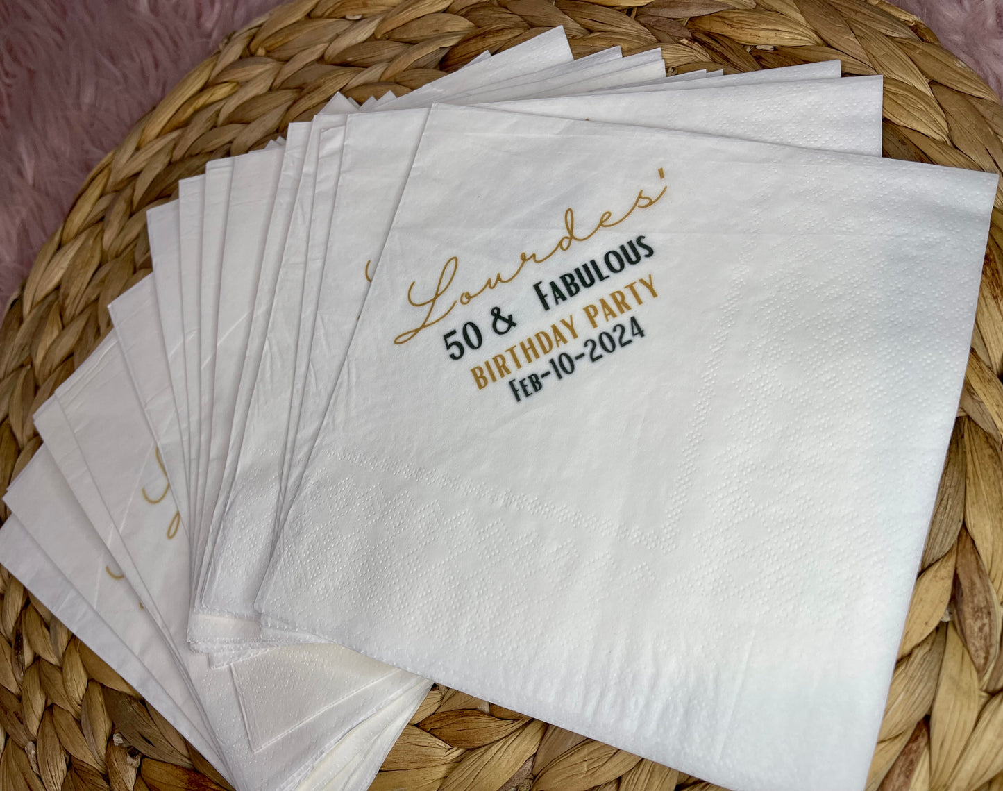 50 PK PERSONALIZED NAPKINS