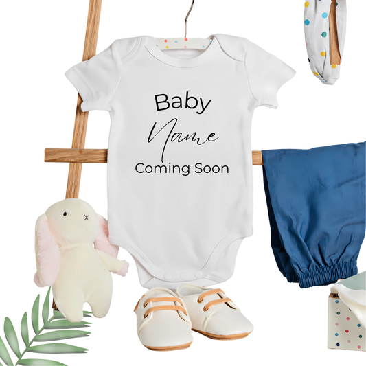 NEWBORN PERSONALIZED PREGNANCY ANNOUNCEMENT ONESIE