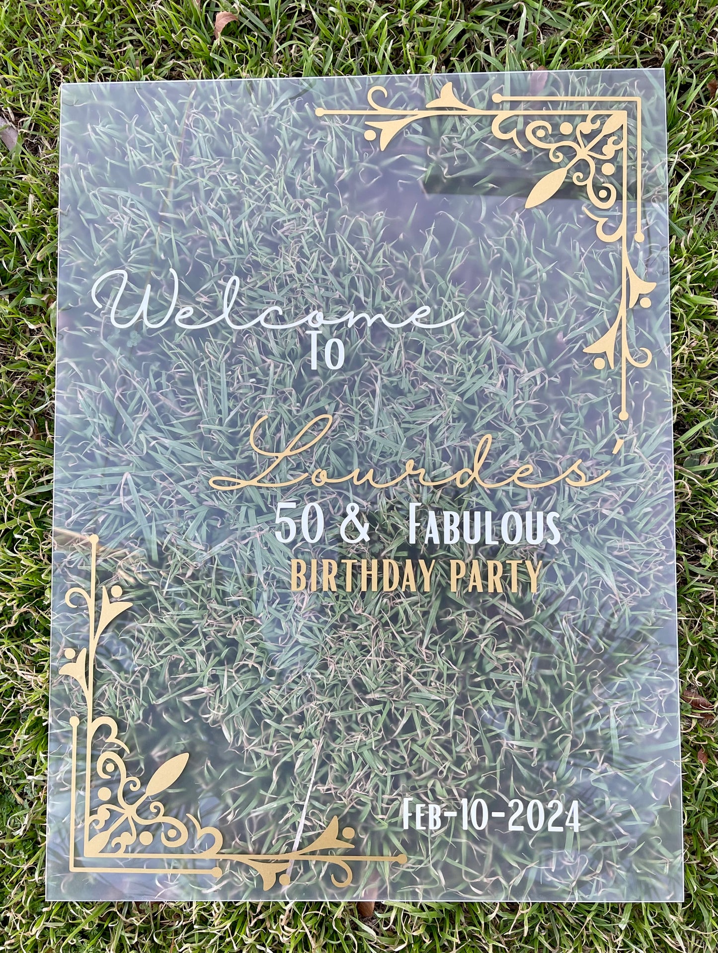 ACRYLIC WELCOME PARTY SIGN