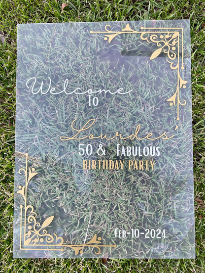 ACRYLIC WELCOME PARTY SIGN