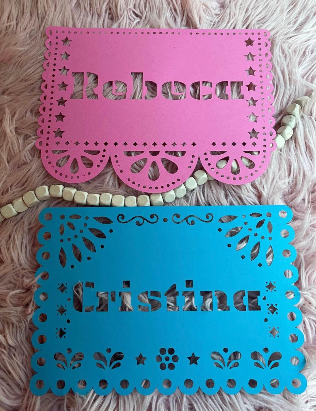 PERSONALIZED PAPEL PICADO ON CARSTOCK