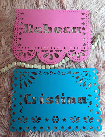 PERSONALIZED PAPEL PICADO ON CARSTOCK
