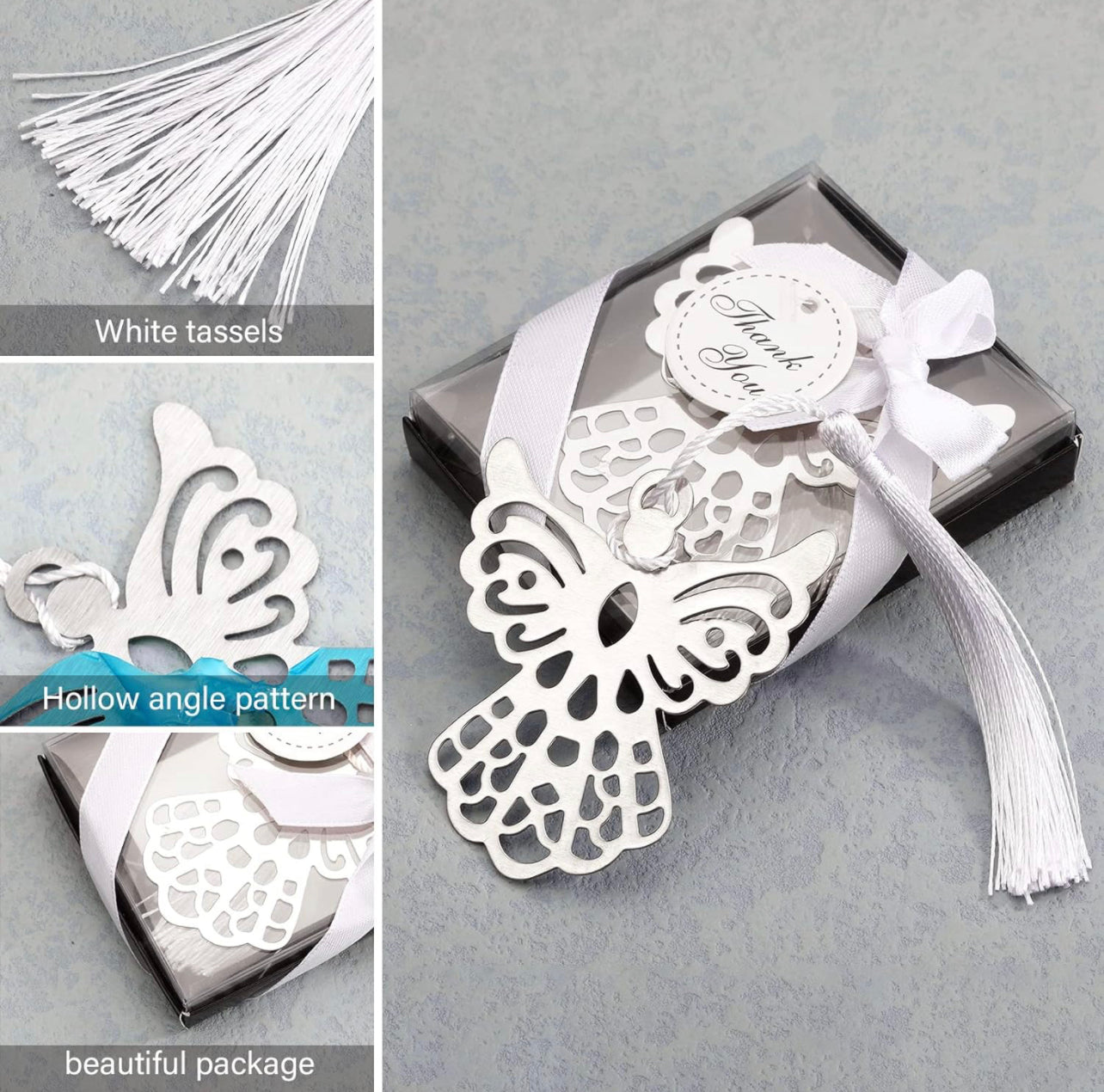 SET OF 12 PERSONALIZED ANGEL BOOKMARK FAVORS