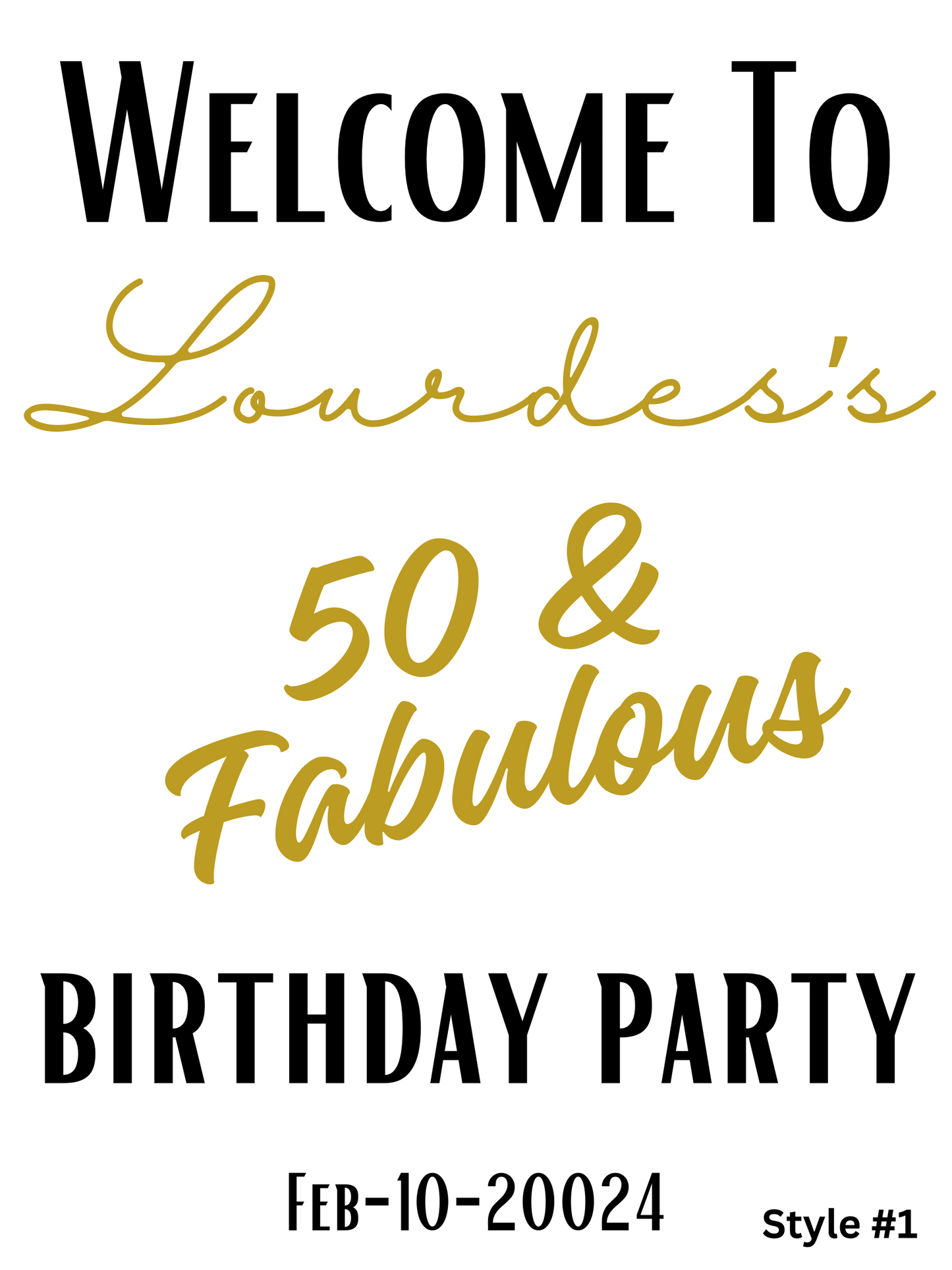 ACRYLIC WELCOME PARTY SIGN