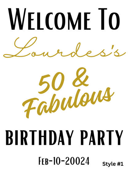 ACRYLIC WELCOME PARTY SIGN