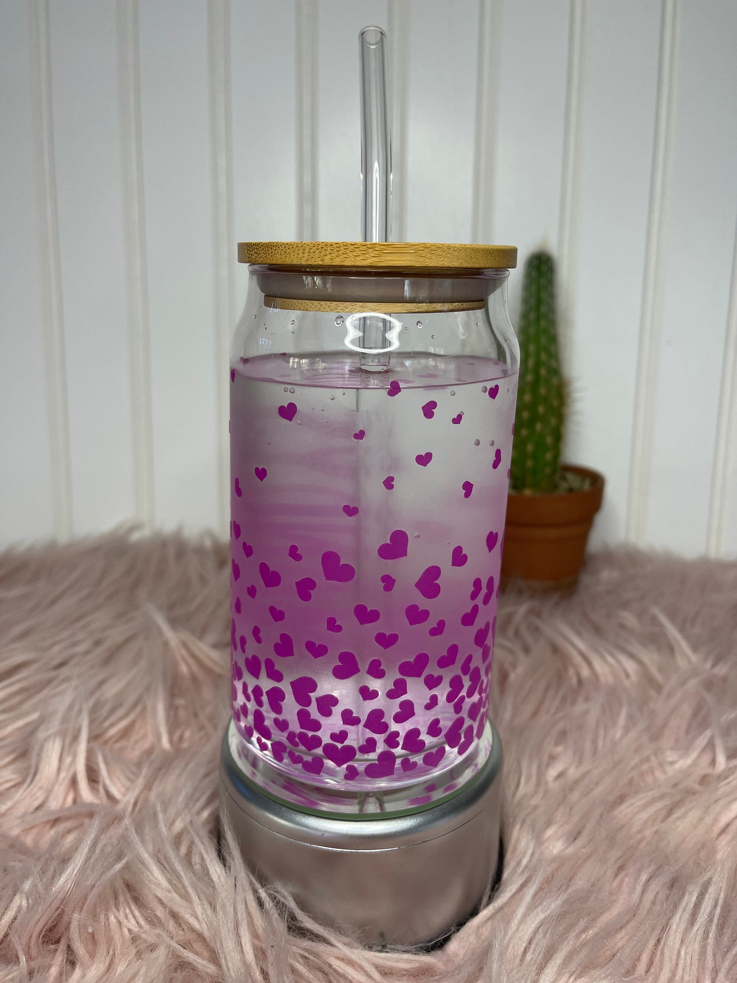 LOTS OF HEARTS PERSONALIZED GLASS CUP