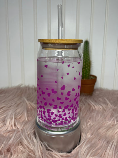 LOTS OF HEARTS PERSONALIZED GLASS CUP