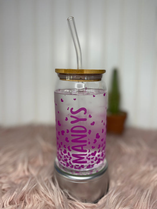 LOTS OF HEARTS PERSONALIZED GLASS CUP